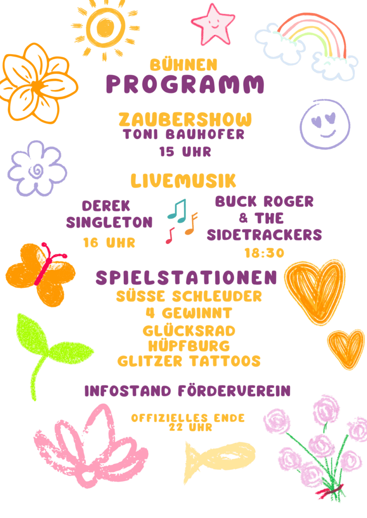 Programm des Jubiläumsfest 55 Jahre Kindergarten im alten Schulhaus e.V.